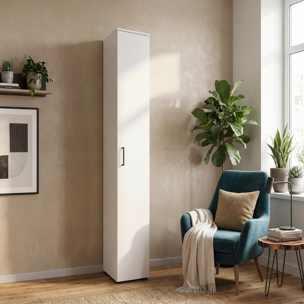 Ormar Multi - bijela/crna, Moderno, drvni materijal/plastika (30/195/40cm) - Modern Living