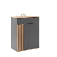 Comodă CLEVER - culoare lemn stejar/antracit, Modern, material pe bază de lemn (70/92/38cm) - Modern Living