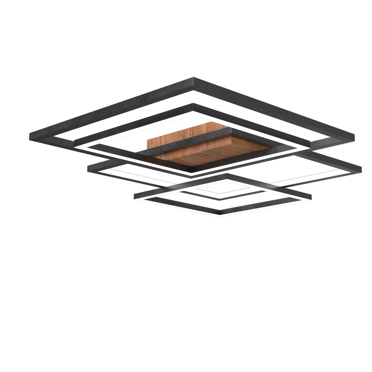 LAMPA SUFITOWA LED POWER WOOD *SBN*SH* - czarny/kolor orzecha włoskiego, Design, tworzywo sztuczne/metal (67/58/6cm) - Novel