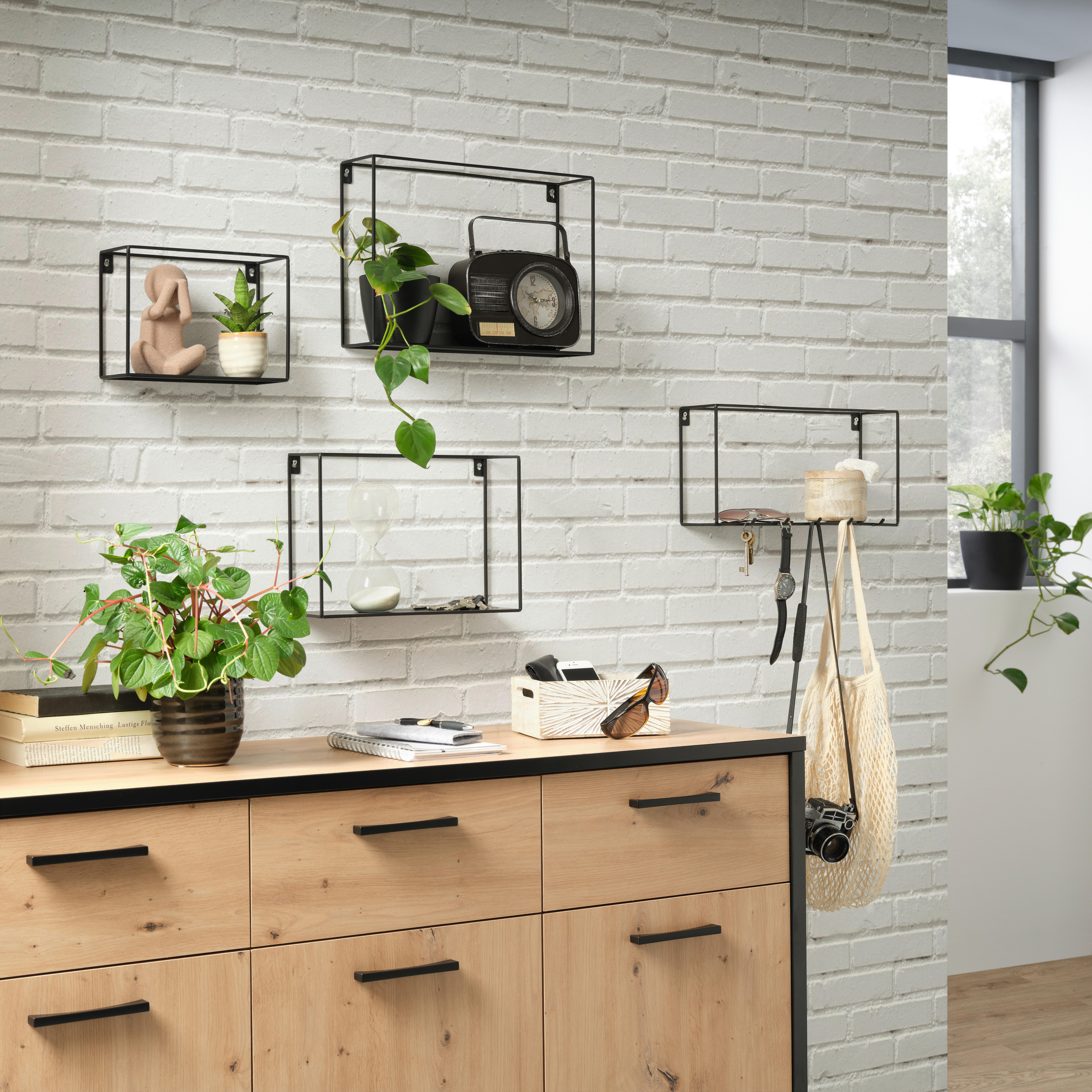 Wandboardset aus Metall, 3-teilig - Schwarz, Modern, Metall (40/35/25/28/24/18/10cm) - Modern Living