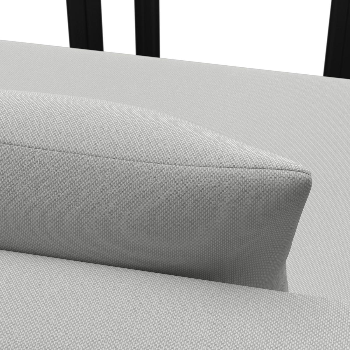 Loungegarnitur Cherry Hellgrau Outdoorstoff/Metall - Hellgrau/Schwarz, MODERN, Kunststoff/Textil (265/73,5/265cm) - Bessagi Garden