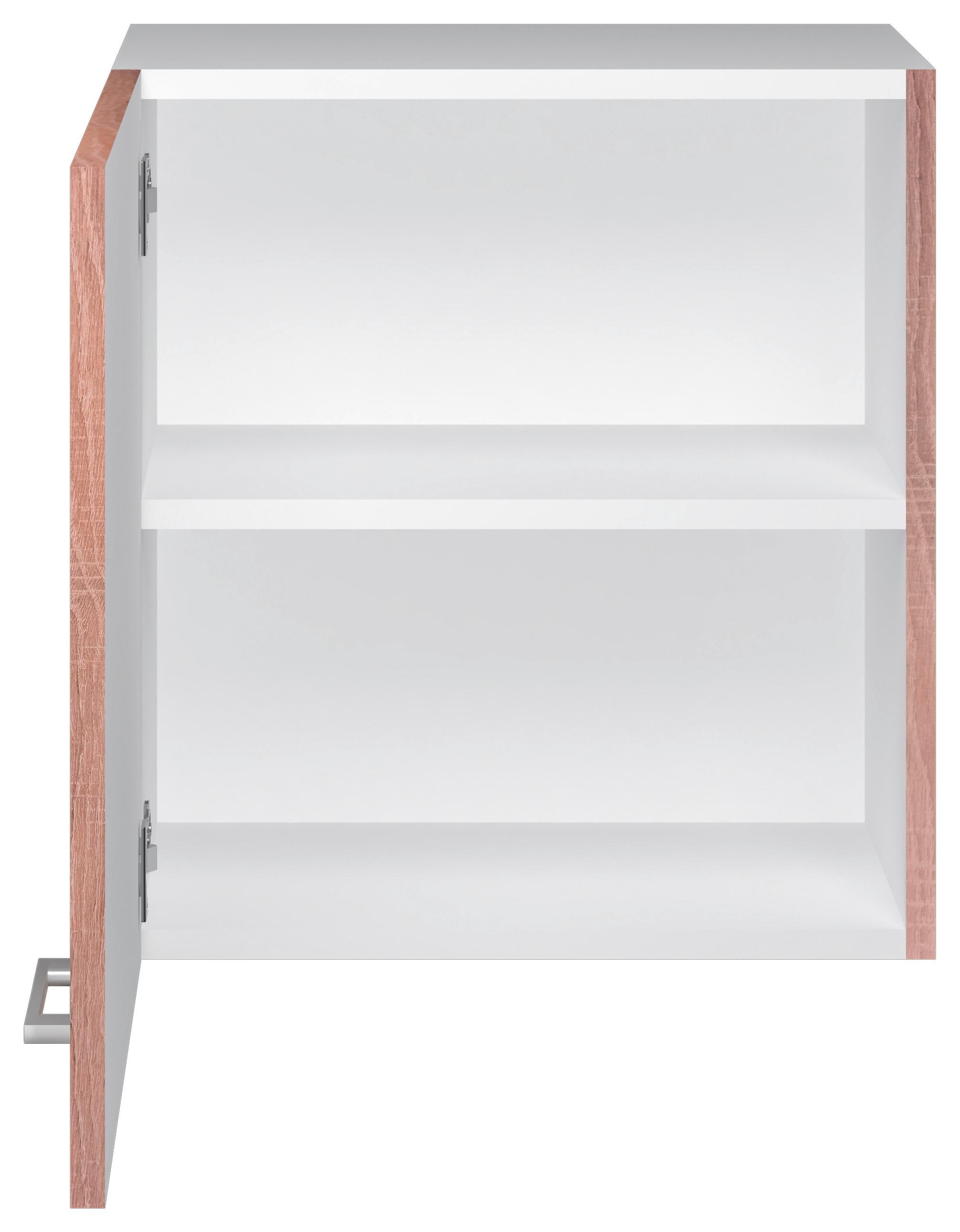 Kuhinjska Zgornja Omarica Samoa, Barva Hrasta - bela/barve aluminija, Konvencionalno, umetna masa/leseni material (50/54,8/32cm) - FlexWell