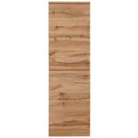 Srednje Visoka Omara Florida, Barva Hrasta - barve kroma/barve hrasta, Moderno, kovina/leseni material (40/130/35cm) - Premium Living