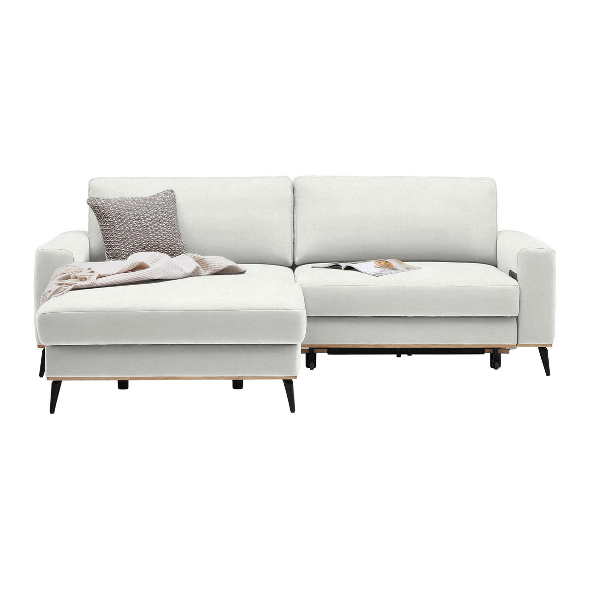 Wohnlandschaft Romeo Creme - Creme/Schwarz, KONVENTIONELL, Textil/Metall (167/87/234cm) - Zandiara