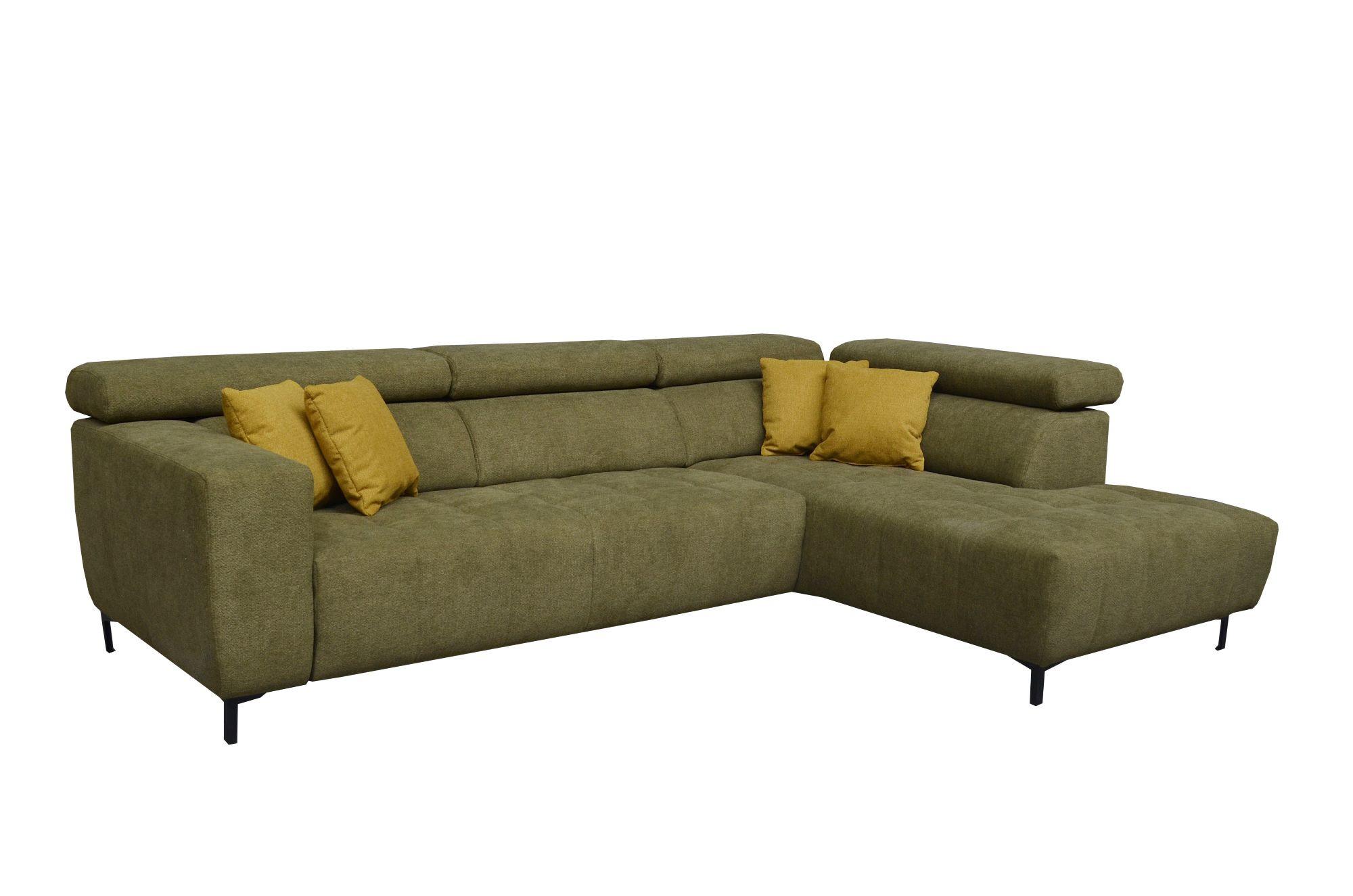 Kutna Garnitura Tarragona - zelena/crna, Moderno, tekstil (295/201cm) - Premium Living