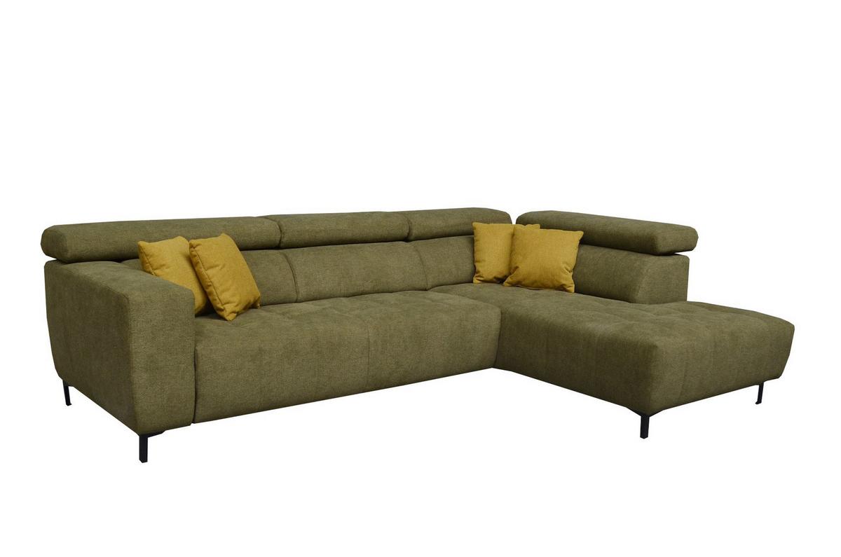 Kutna Garnitura Tarragona - zelena/crna, Moderno, tekstil (295/201cm) - Premium Living