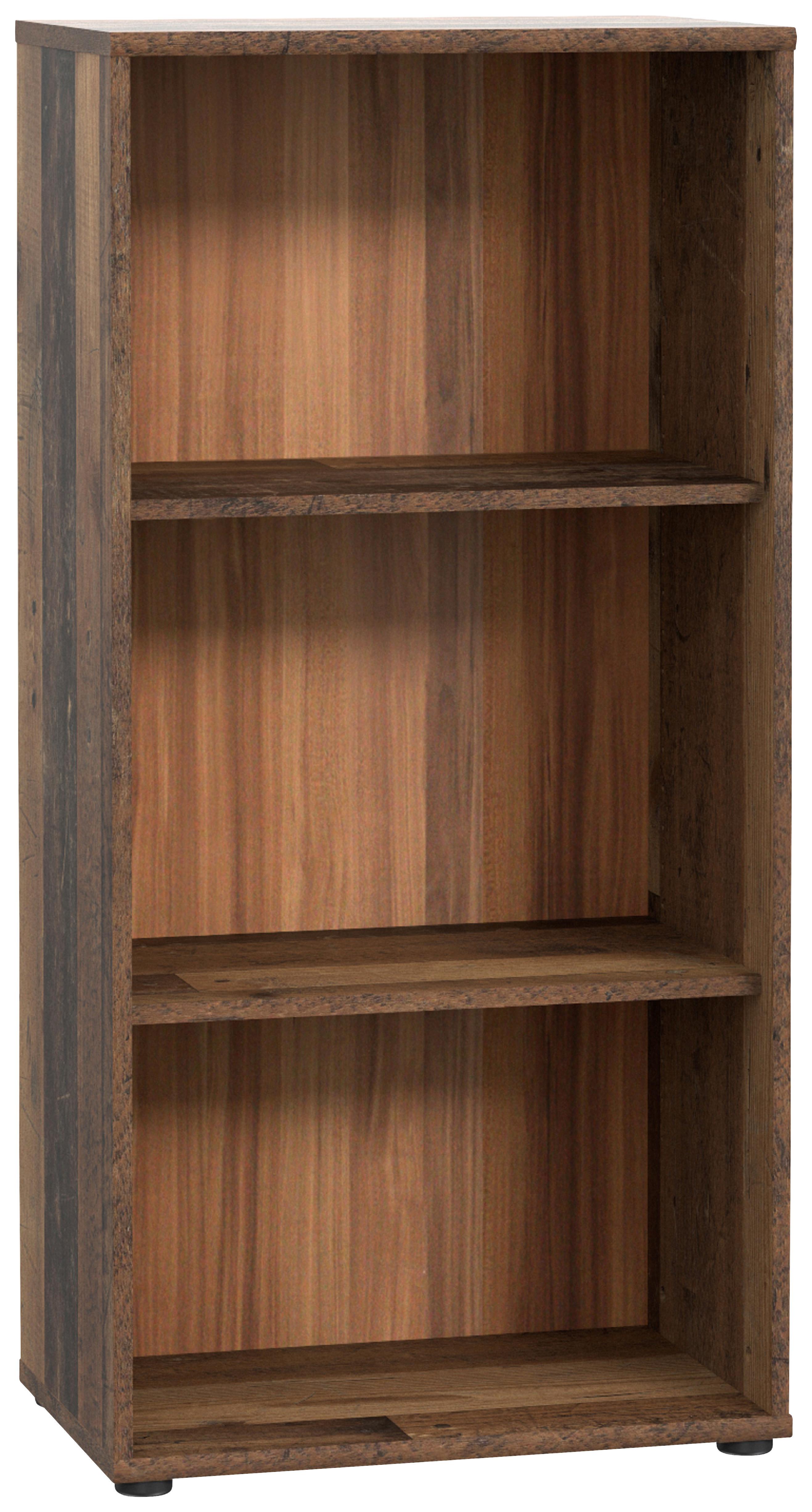 Regal Tempra 2, Rjava - temno rjava/sivorjava, Design, leseni material (54/111,1/34,8cm)