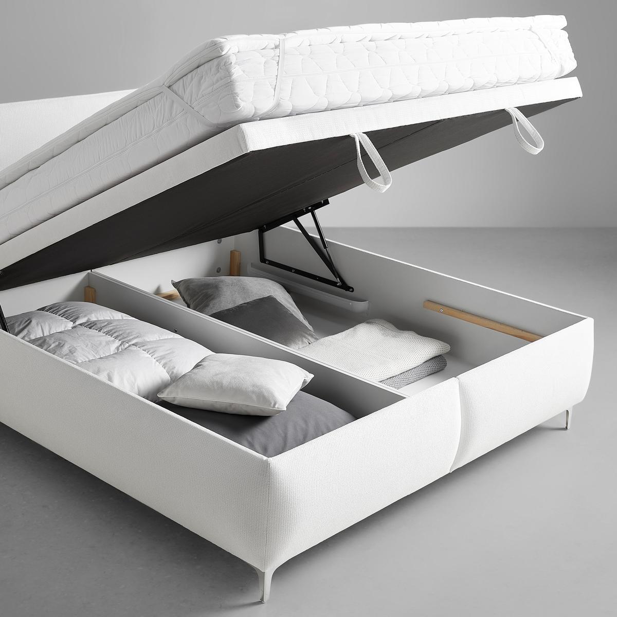 Polsterbett Inez Weiss ca. 160x200cm - Weiss/Silberfarben, Konventionell, Holz/Holzwerkstoff (160/200cm) - Premium Living