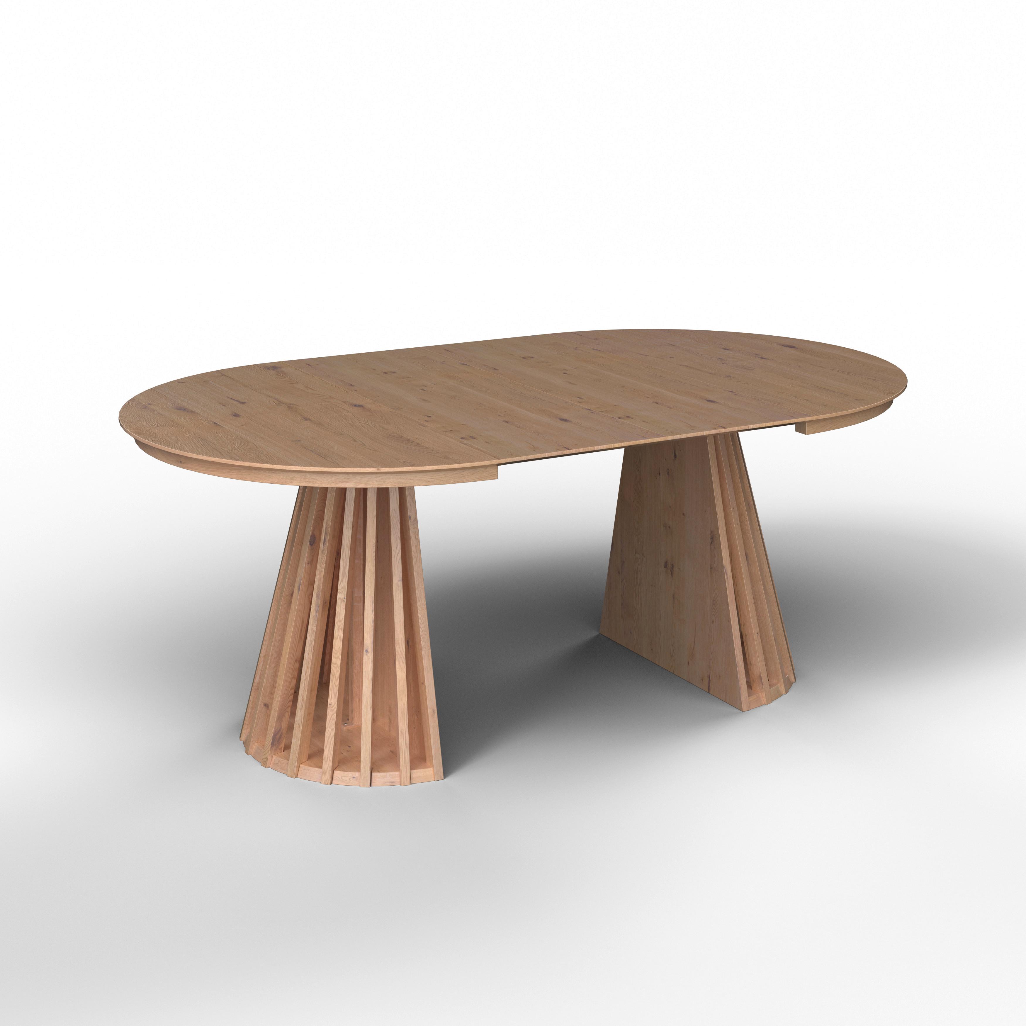 Esstisch ausziehbar Ennio Echtholz furniert/MDF - Eichefarben, MODERN, Holz/Holzwerkstoff (120-160/76/120cm) - Bessagi Home