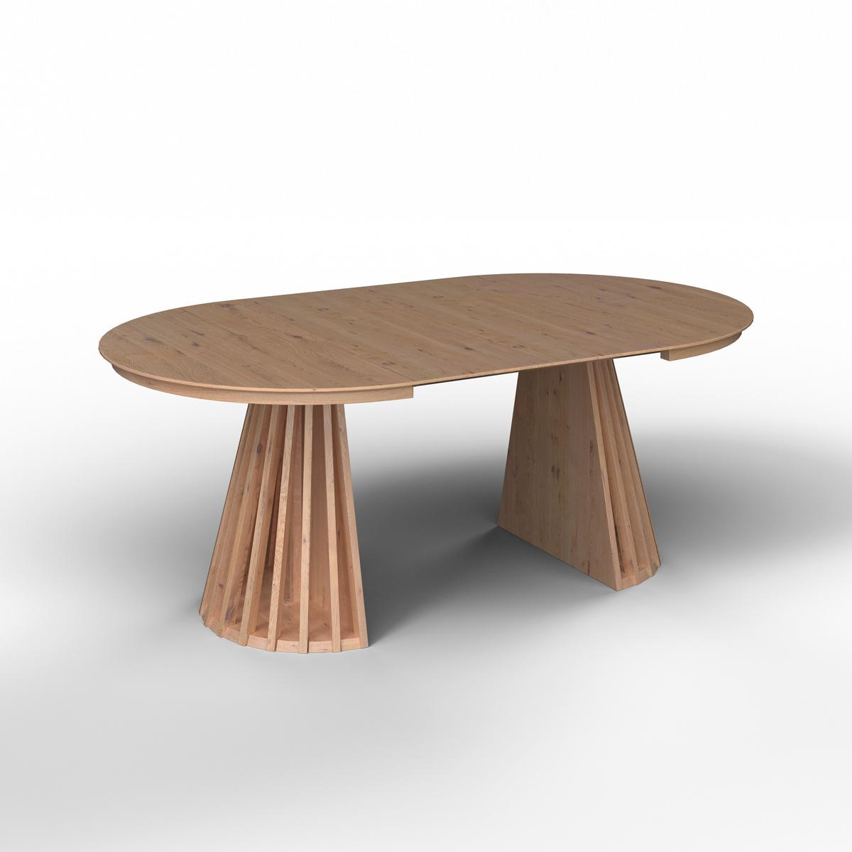 Esstisch ausziehbar Ennio Echtholz furniert/MDF - Eichefarben, MODERN, Holz/Holzwerkstoff (120-160/76/120cm) - Bessagi Home