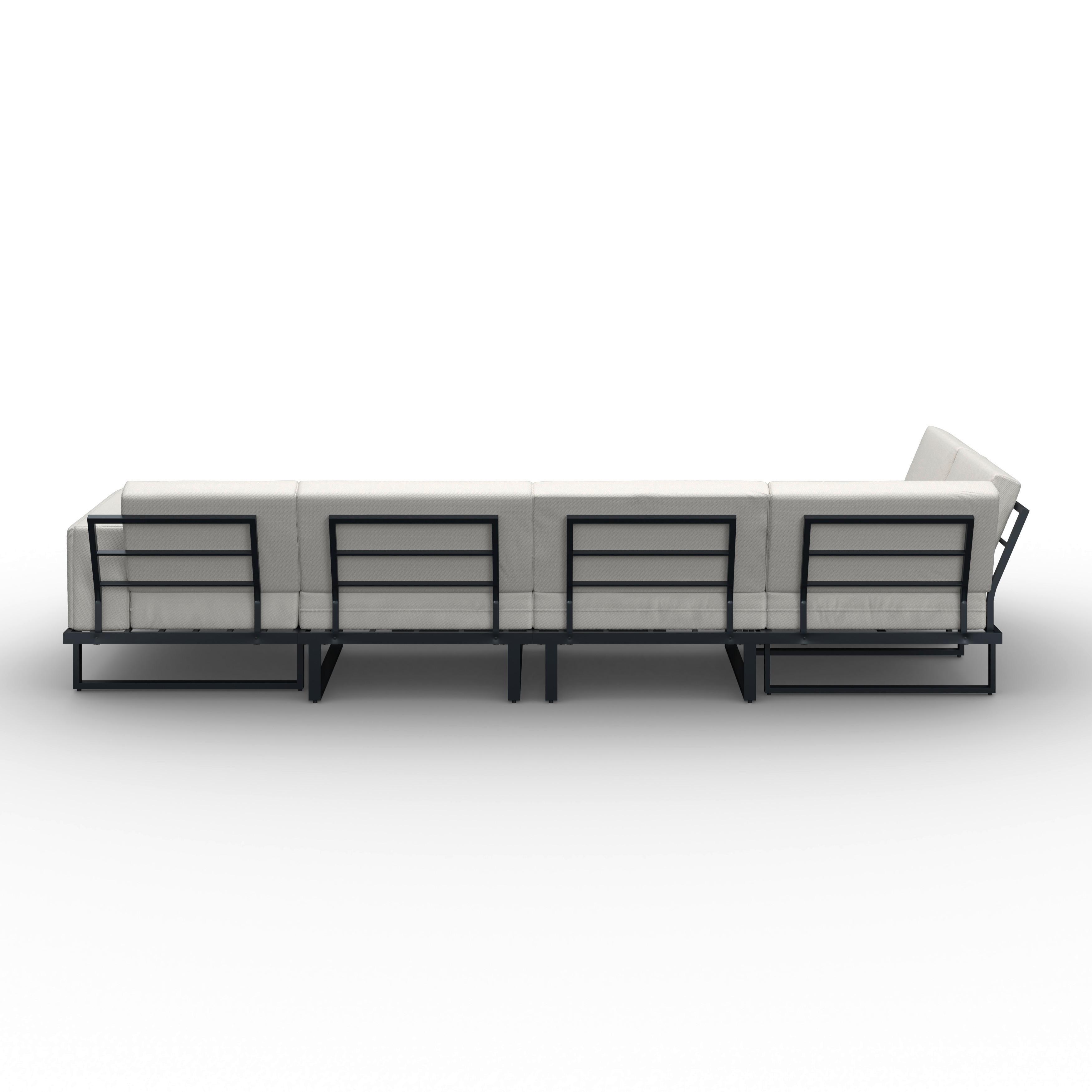 LOUNGEGRUPP MARLA - svart/akaciefärgad, Modern, metall/trä - Bessagi Garden