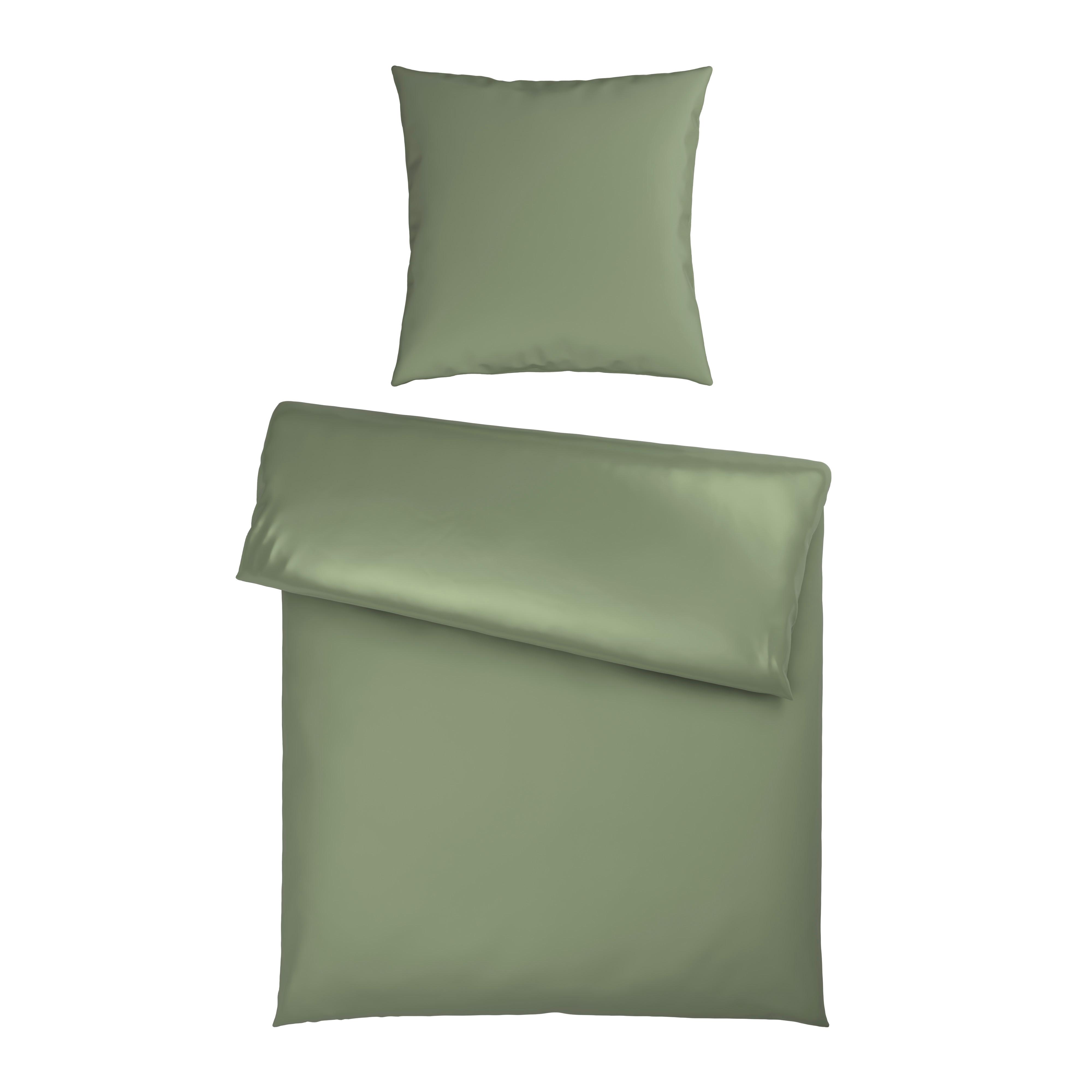 Bettwäsche Xenia Uni Hellgrün ca. 135x200cm - Hellgrün, MODERN, Textil (135/200cm) - Premium Living