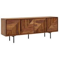 Komoda Wohnling, Pravi Les - črna/barve indijskega rožnega lesa, Design, kovina/les (140/54/33cm) - MID.YOU