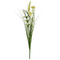 Kunstpflanze Grasbund mit Blüten I Gelb/Grün - Hellgelb/Grün, KONVENTIONELL, Kunststoff (69cm) - Mömax