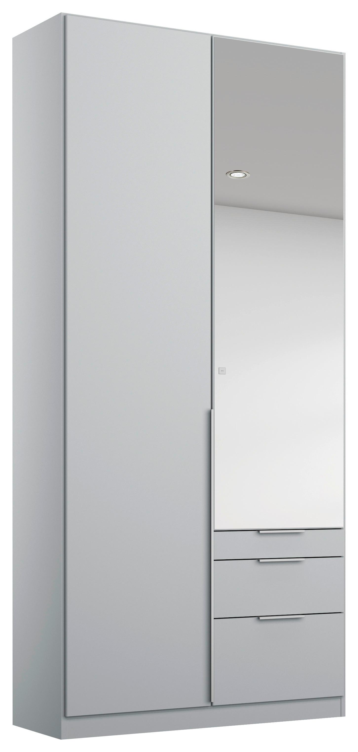 Dulap cu uși rotative ALABAMA - argintiu/gri deschis, Modern, material pe bază de lemn (91/229/54cm)