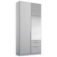 Dulap cu uși rotative ALABAMA - argintiu/gri deschis, Modern, material pe bază de lemn (91/229/54cm)