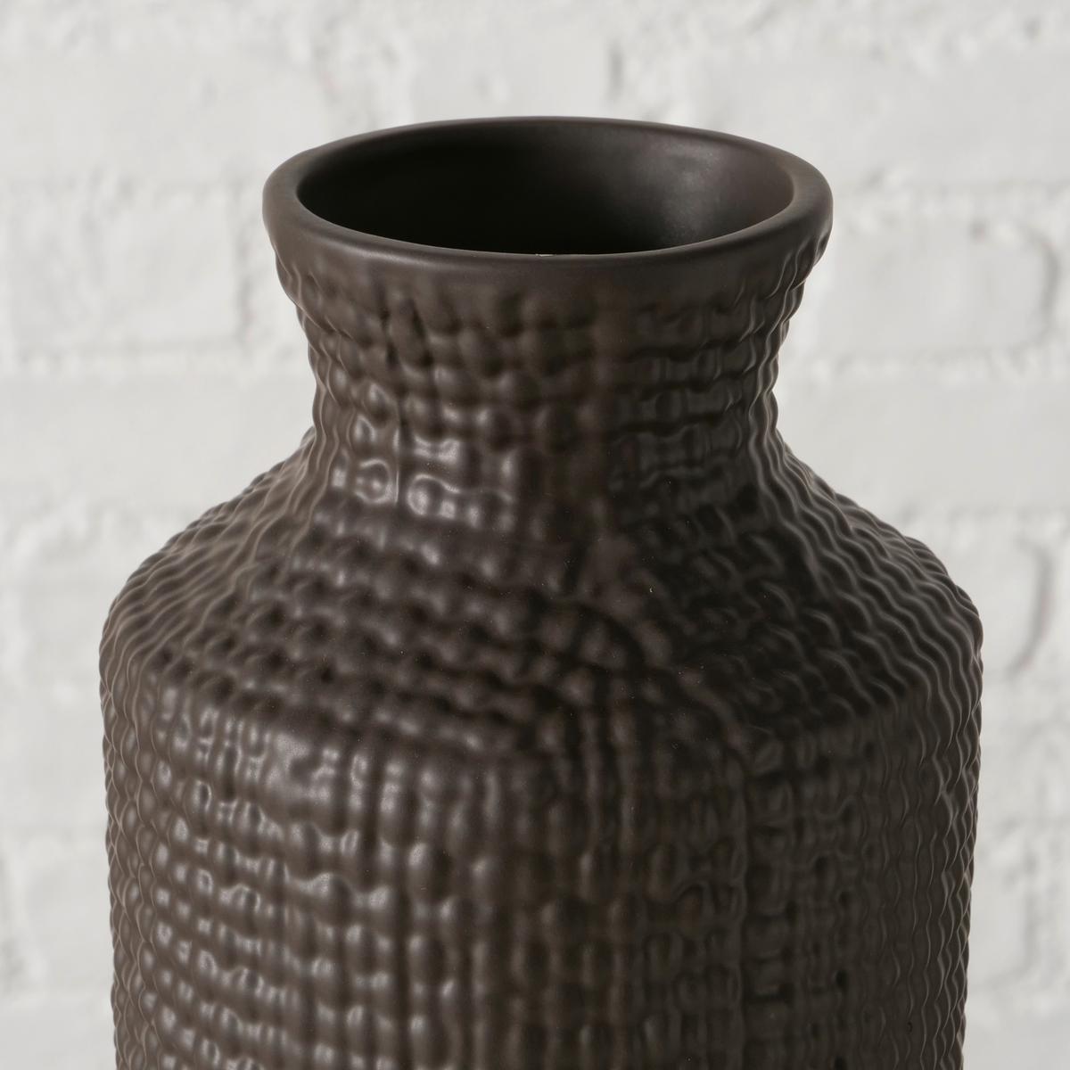 Vase Rope II Dunkelbraun - Dunkelbraun, Basics, Keramik (13,5/41,5cm) - Mömax