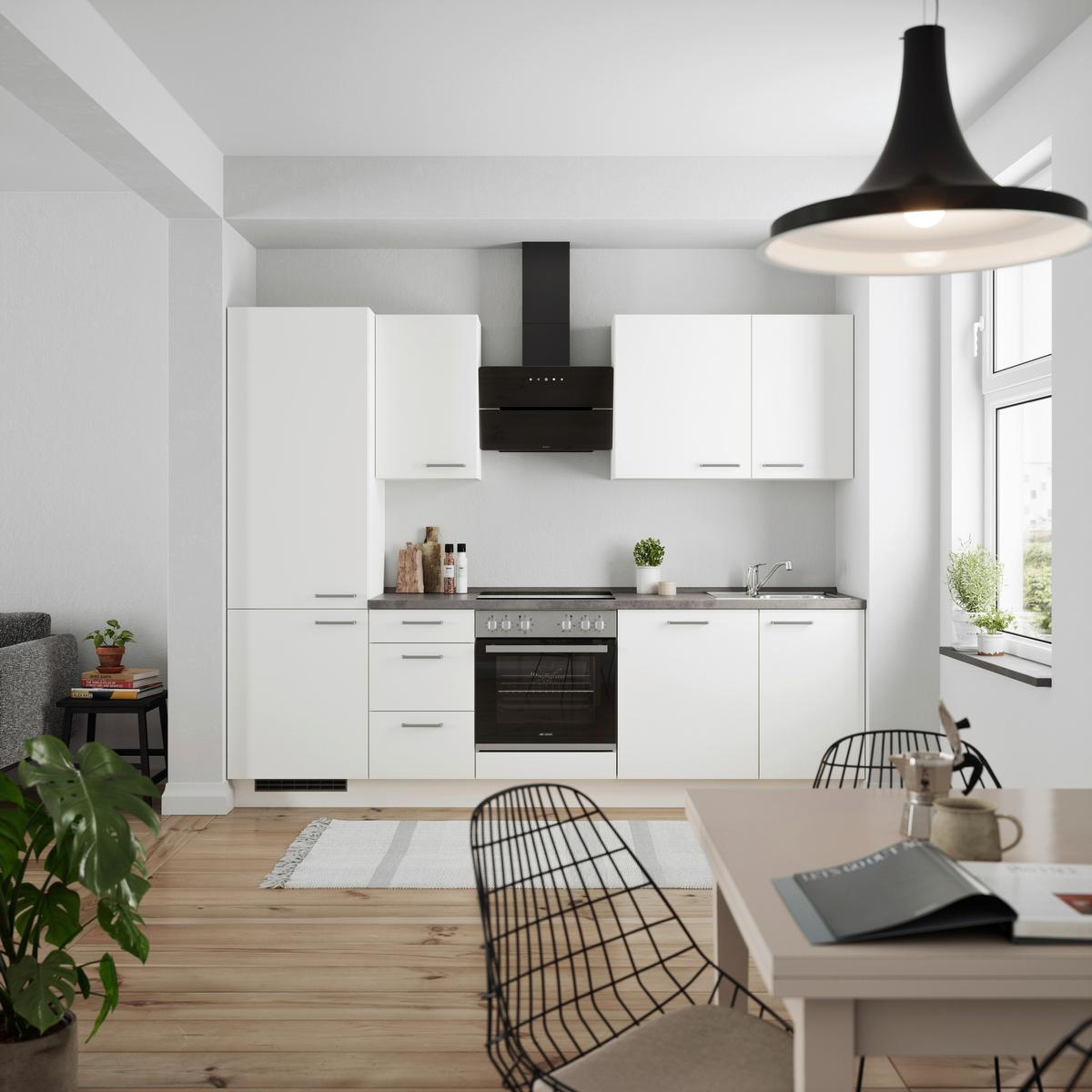 Küchenleerblock Touch High o. Geräte Weiß - Edelstahlfarben/Weiß, MODERN, Holzwerkstoff/Metall (270cm) - Nobilia