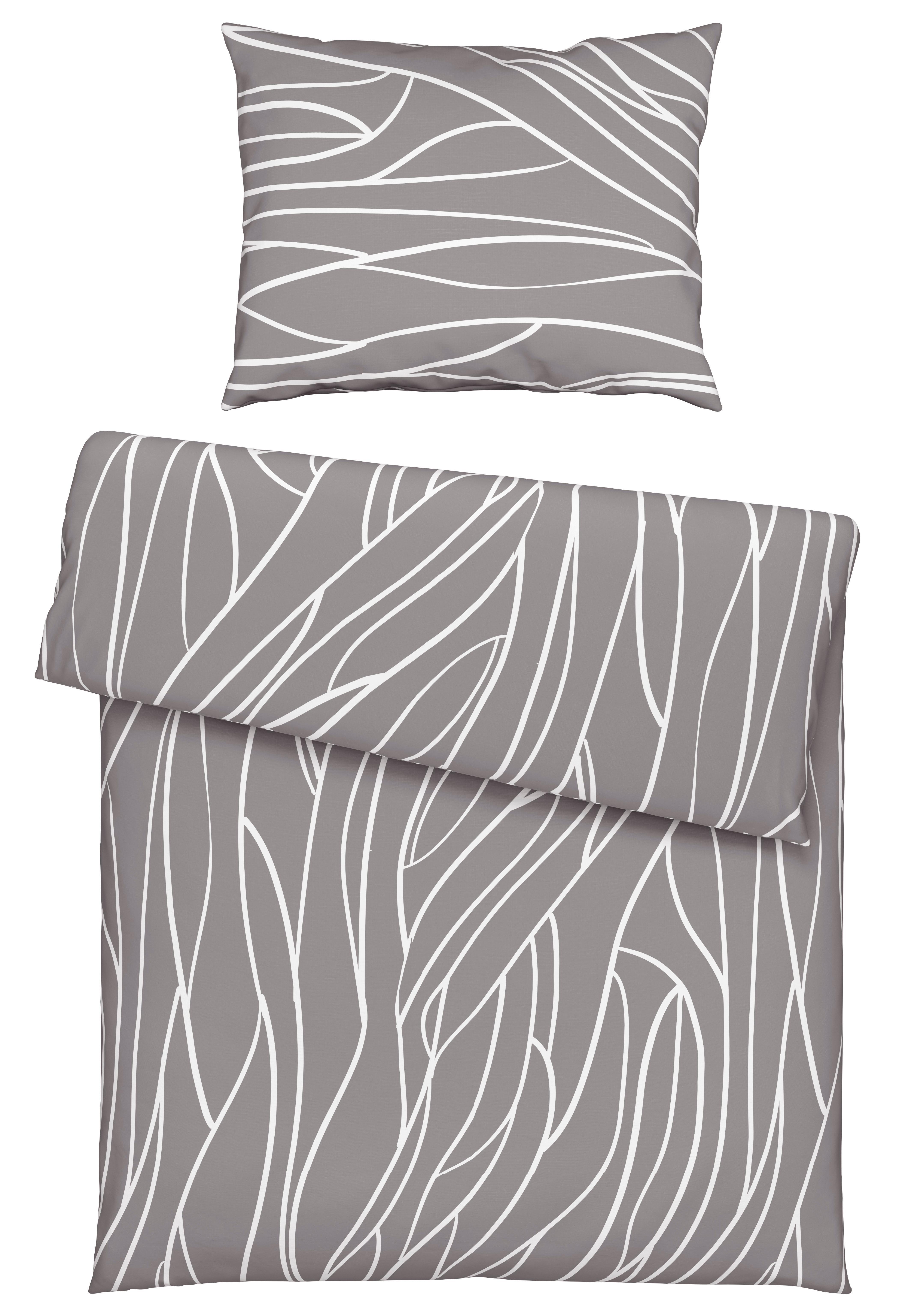 Bettwäsche Juliane Grau ca. 140x200cm - Grau, KONVENTIONELL, Textil (140/200cm) - Mömax