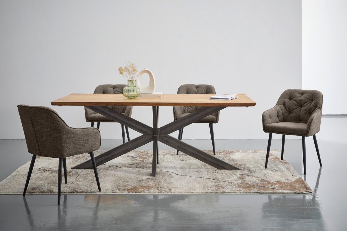 KRZESŁO Z PODŁOKIETNIKAMI KIMMY -EXKLUSIV- - czarny/brązowy, Design, metal/tkanina (56/82/61,5cm) - Novel