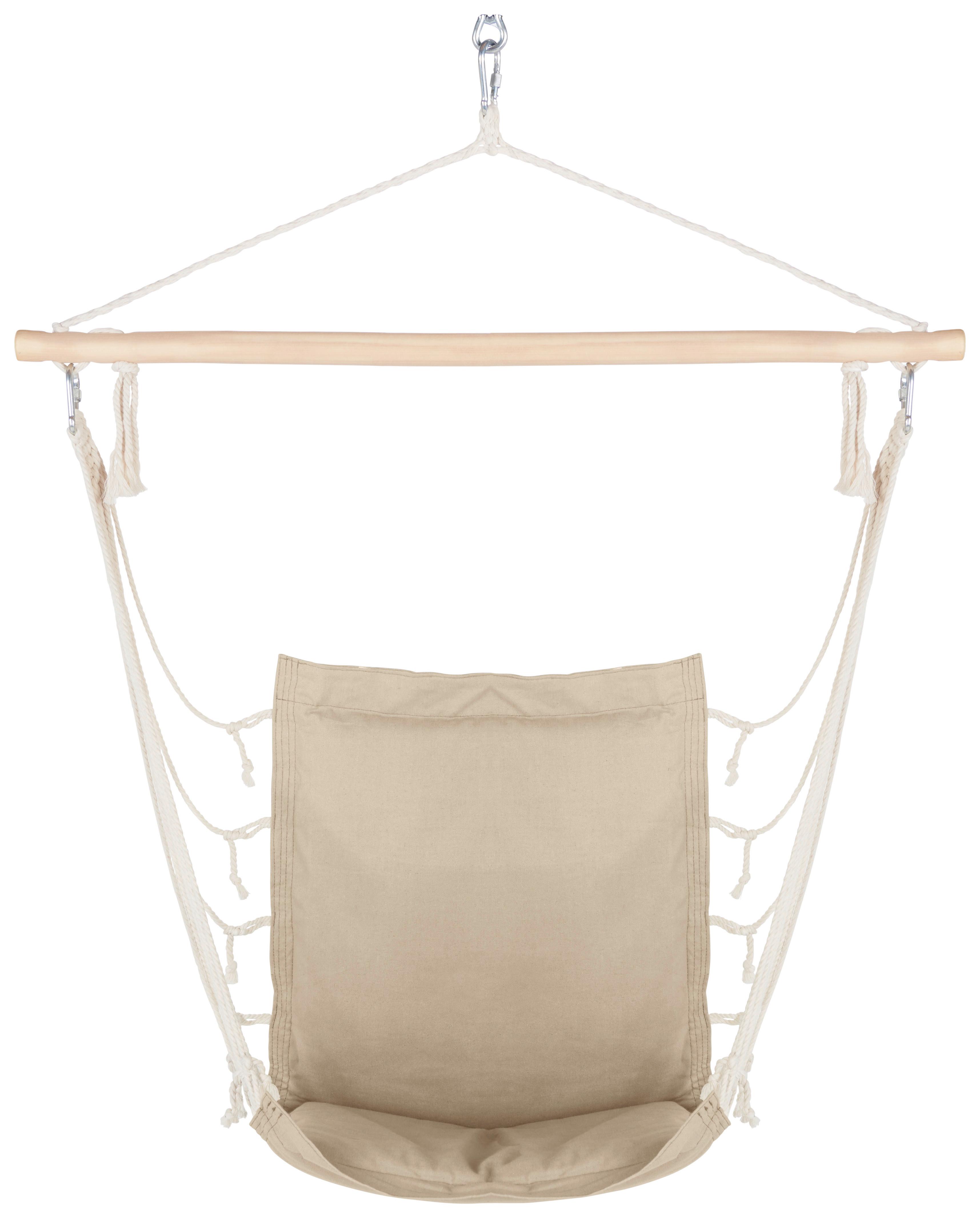Hängesessel Relax in Beige - Beige/Naturfarben, Holz/Textil (100/47cm) - Modern Living