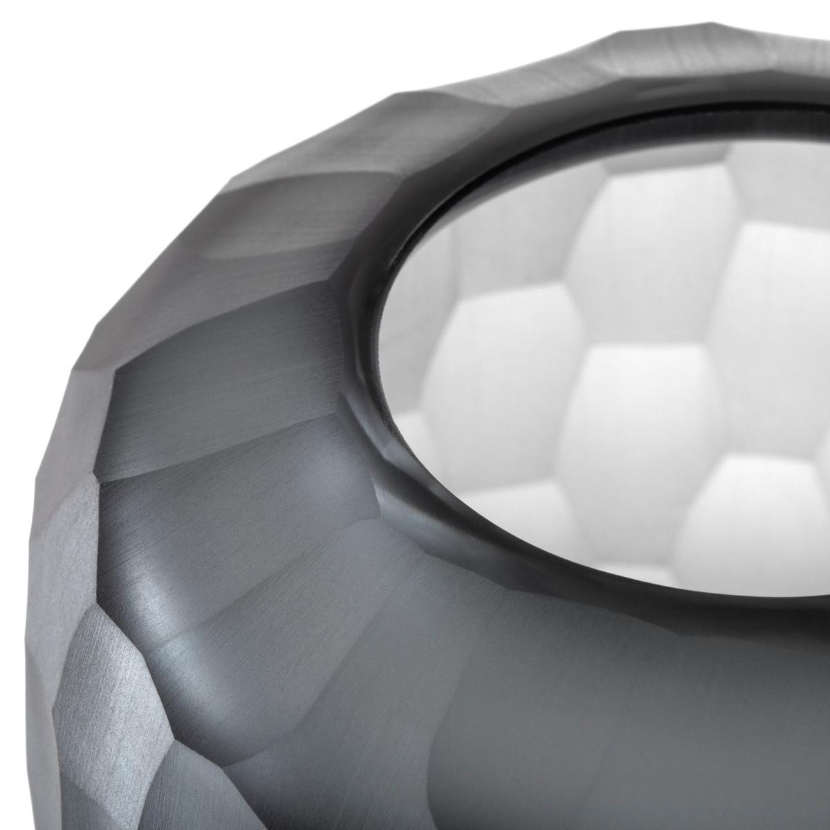 Vase Grau - Grau, Design, Glas (11,00/9,00/11,00cm) - Leonardo