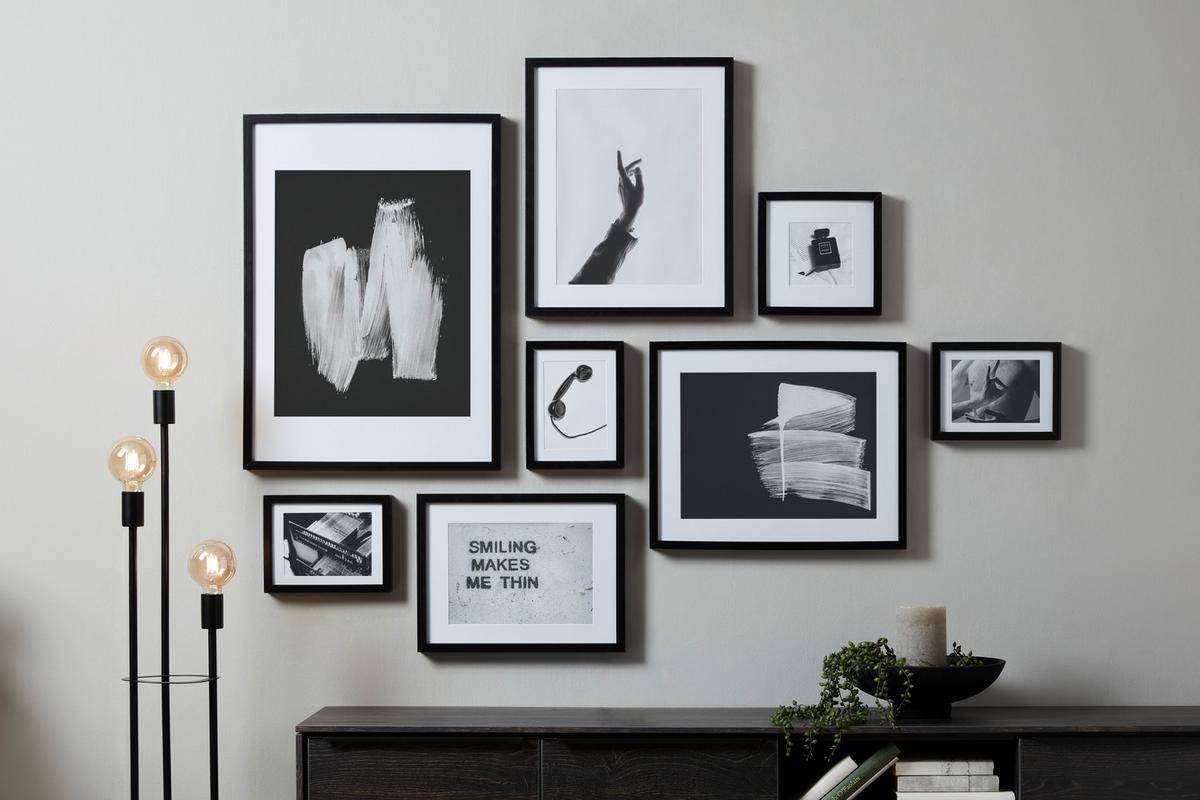 Ramă foto Gitta - negru, Modern, plastic/material pe bază de lemn (40/50/3,6cm) - Modern Living