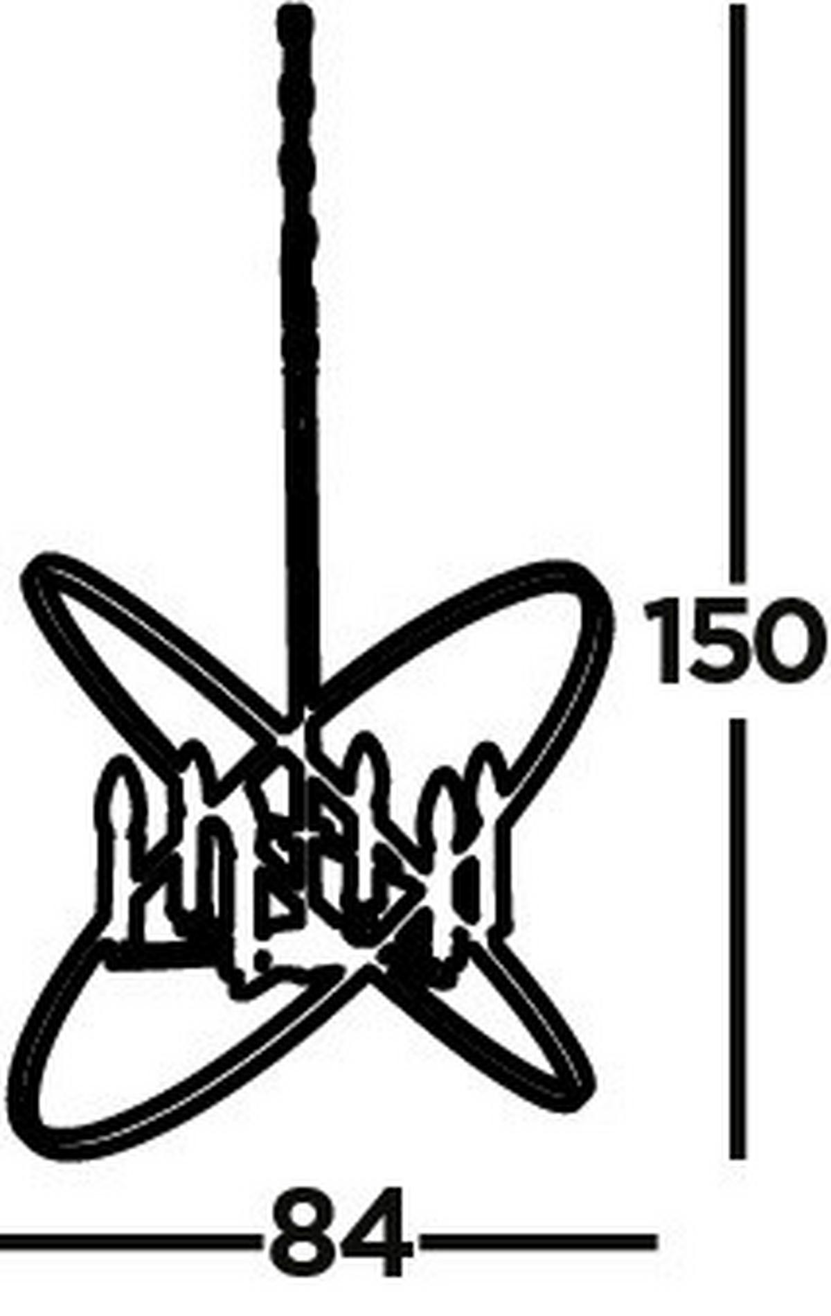 Függőlámpa Hoopla 8246-6pw - barna/fekete, Design, fém (84/150cm)