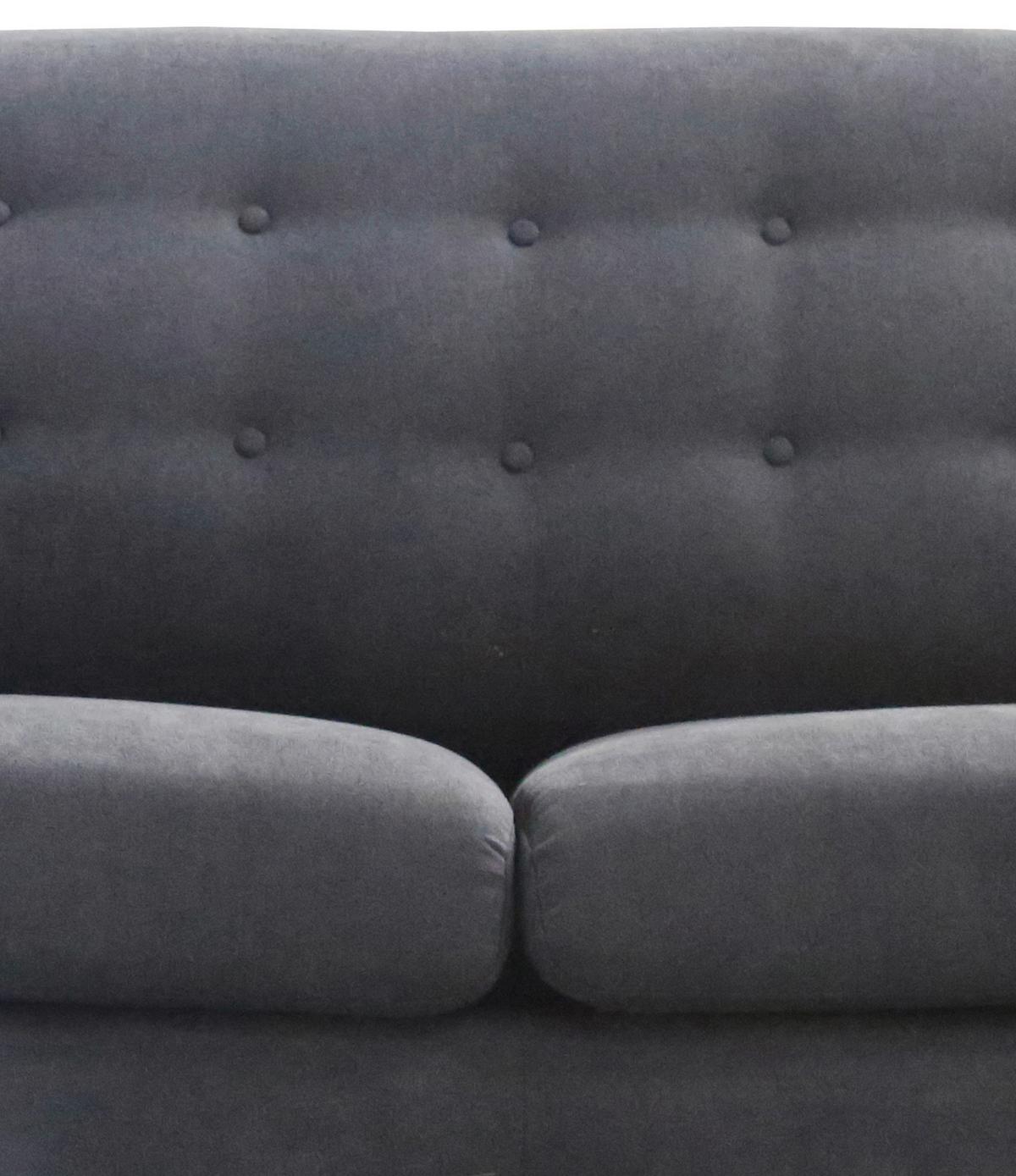 Dvosed Monaco, Temno Siva - temno siva/črna, Moderno, tekstil/les (134/82/80,5cm) - Modern Living