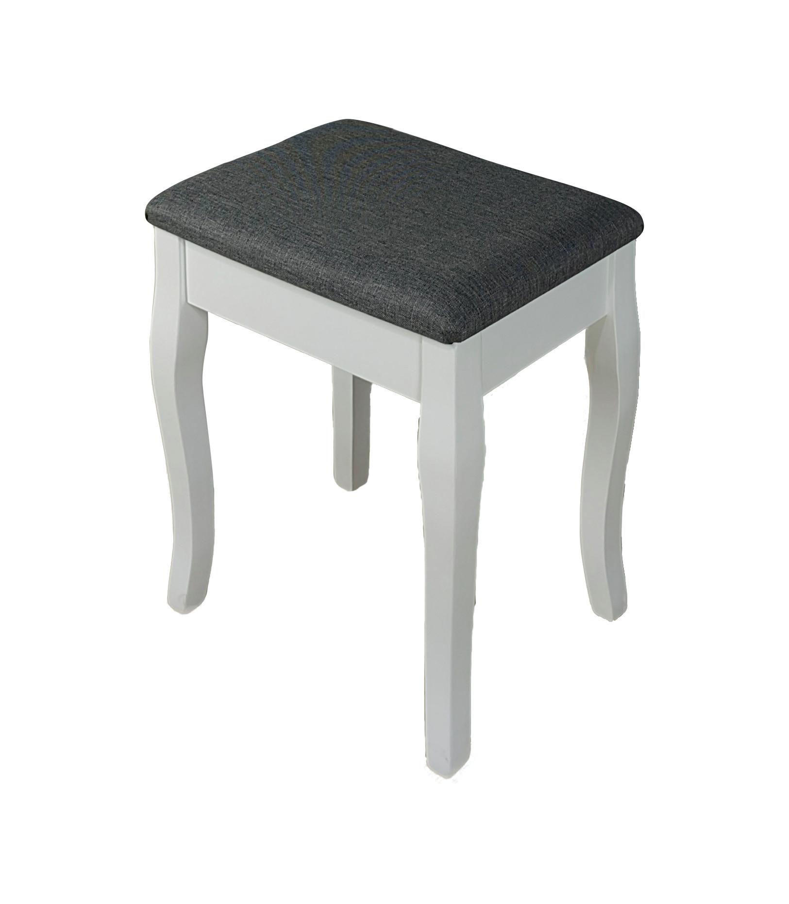 Tabure Vanessa 3, Antracit, Bela - bela/antracit, Moderno, tekstil/leseni material (38/45/28cm)
