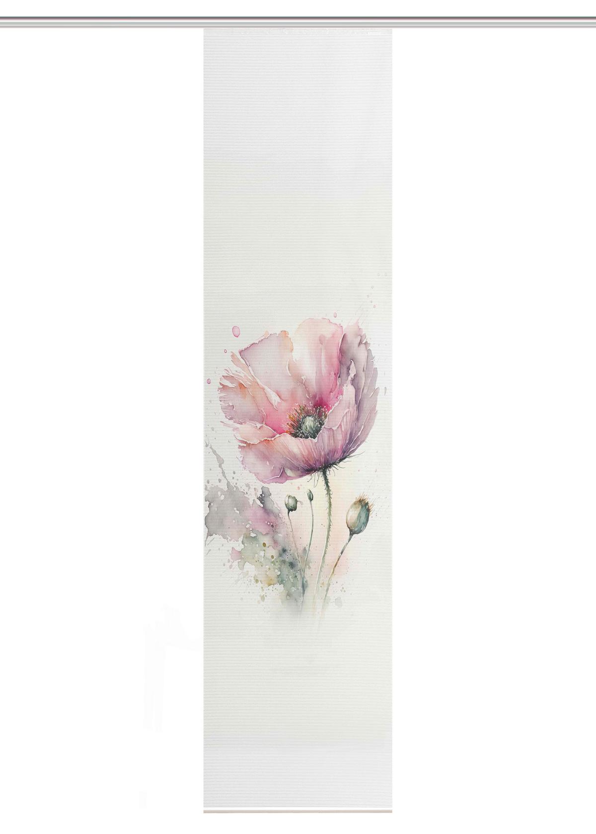 ZASŁONA PANELOWA MELIORA - różowy/biały, Natur, tkanina (60/245cm)