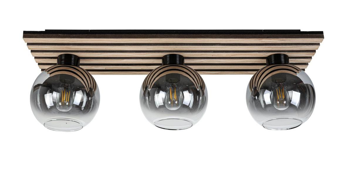 LAMPA SUFITOWA KENTUCKY *SBN* - kolor dębowy/czarny, Basics, materiał drewnopochodny/tworzywo sztuczne (75/23/23cm) - Novel