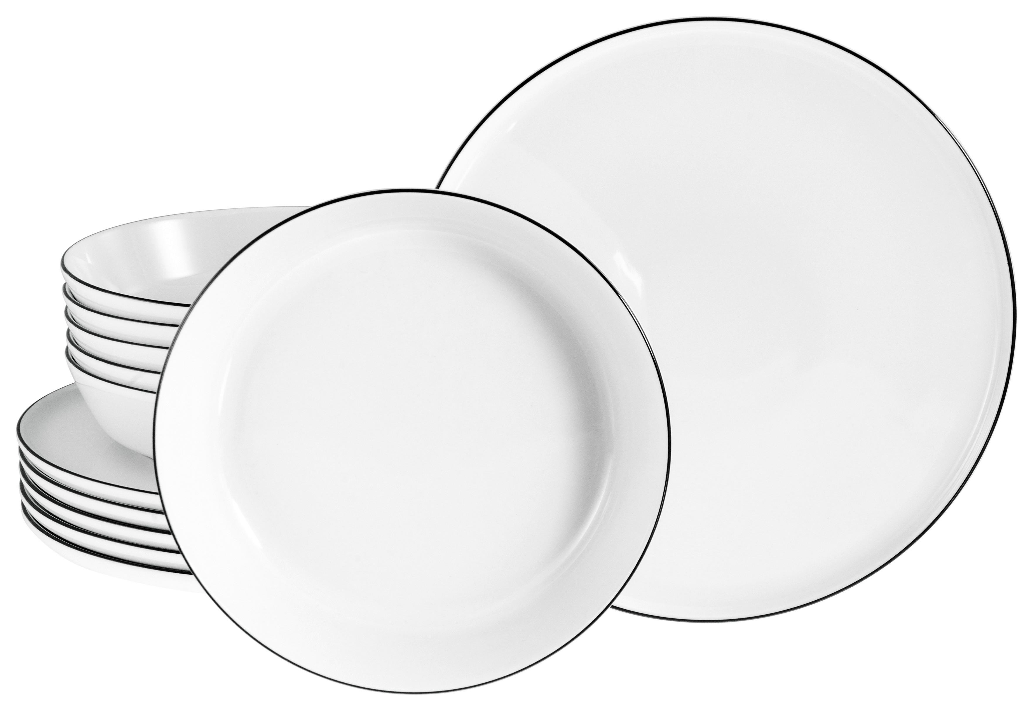 Jedilni Servis Chef Collection, 12-Delni - črna/bela, Basics, keramika - Creatable