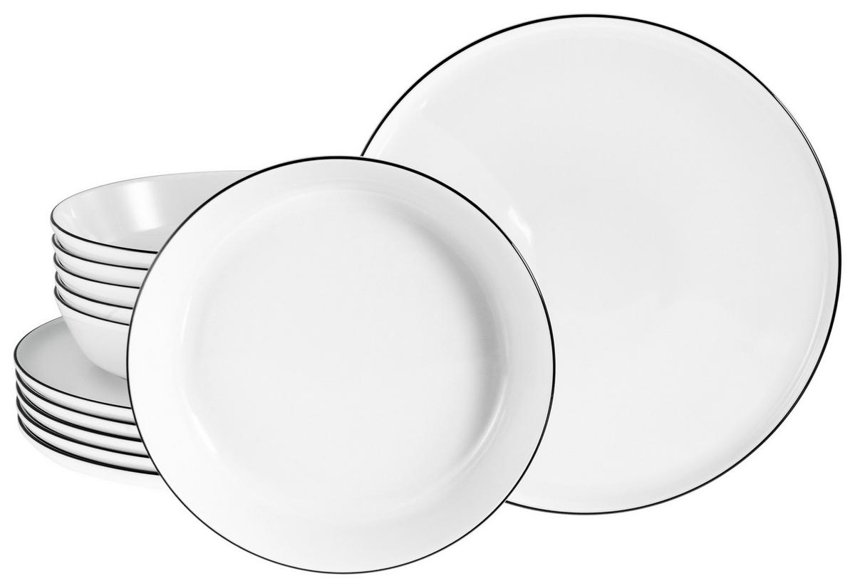 Jedilni Servis Chef Collection, 12-Delni - črna/bela, Basics, keramika - Creatable
