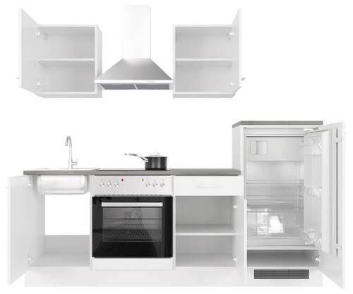 Kuhinjski Blok Z Aparati Lucca, Bela - bela/barve aluminija, Moderno, umetna masa/leseni material (220,5cm) - FlexWell