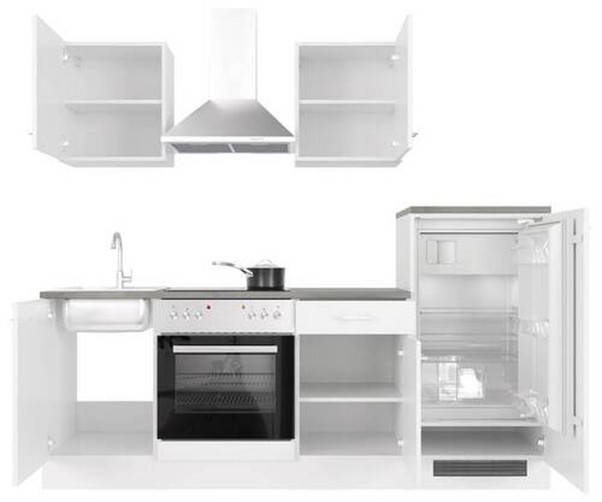 Kuhinjski Blok Z Aparati Lucca, Bela - bela/barve aluminija, Moderno, umetna masa/leseni material (220,5cm) - FlexWell