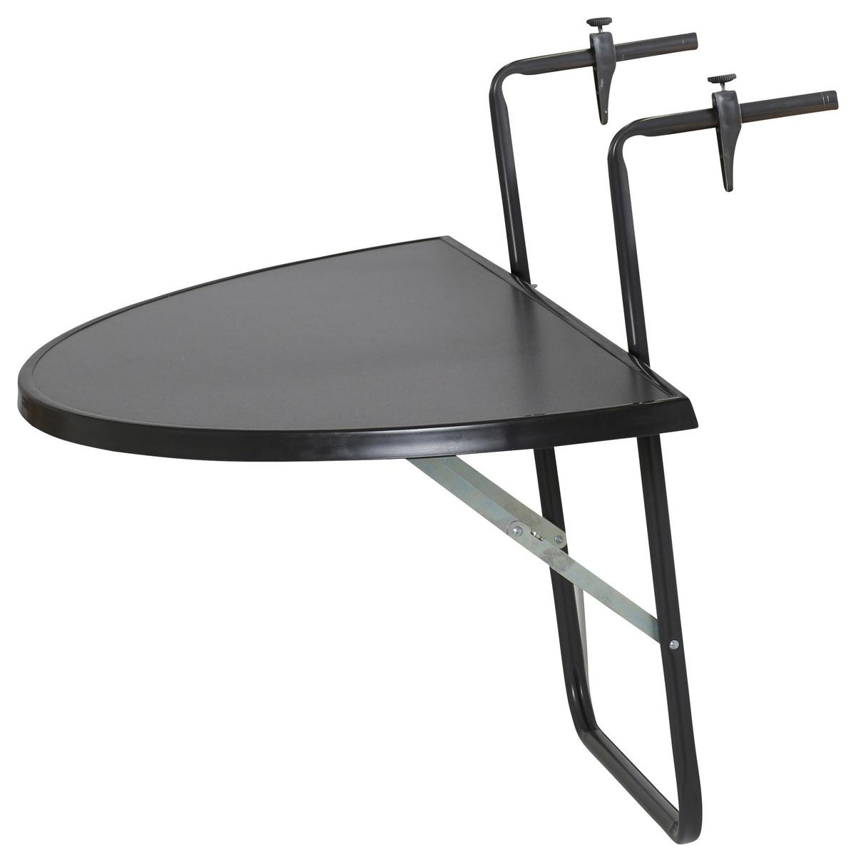Balkonklapptisch ca. 50x100 cm Anthrazit - Anthrazit, Basics, Holzwerkstoff/Metall (50/100/20cm) - Gardenson