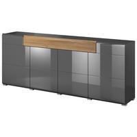 Tálalószekrény Toledo - tölgyfa színű/antracit, Modern, faalapú anyag (208/82/39cm)