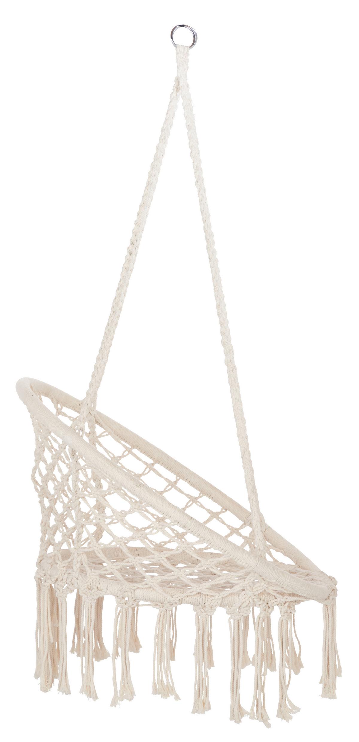 Fotoliu suspendat Valencia 1 - alb, Romantik / Landhaus, metal/textil (80/115-135/60cm) - Mömax