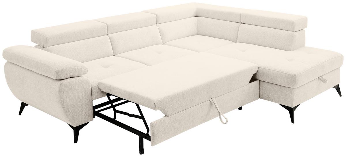 Kutna Garnitura Floris - bež/crna, Moderno, tekstil/metal (256/75-90/200cm) - Modern Living