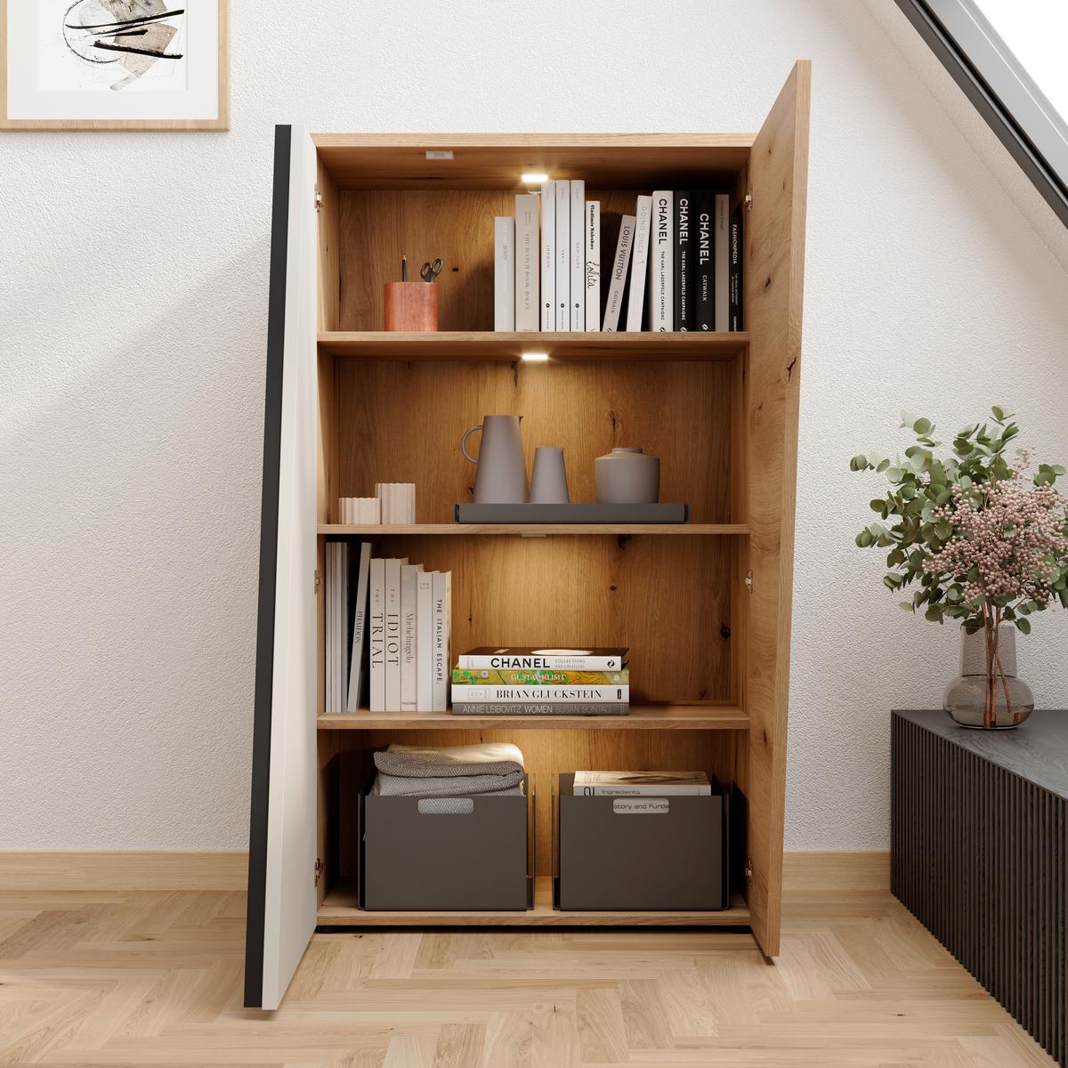 Venedig New Komoda - kašmir/boje hrasta, Moderno, drvni materijal/plastika (77/134/37cm) - Modern Living