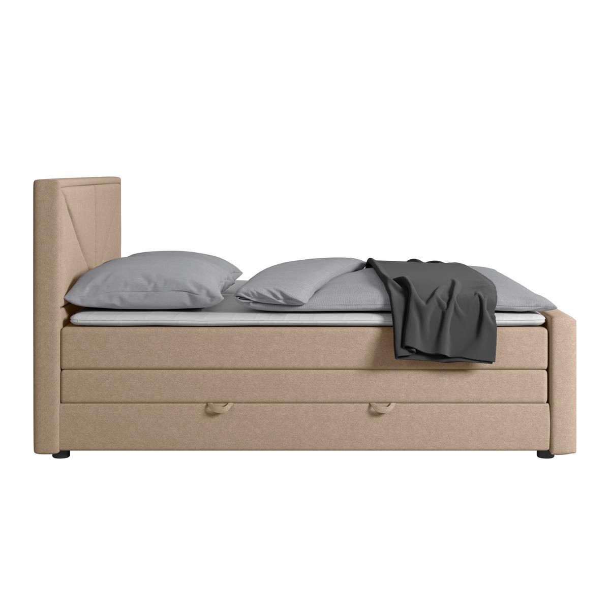 Boxspringbett Lima ca. 140x200 cm Naturfarben - Naturfarben, MODERN, Holz/Kunststoff (140/200cm) - MID.YOU