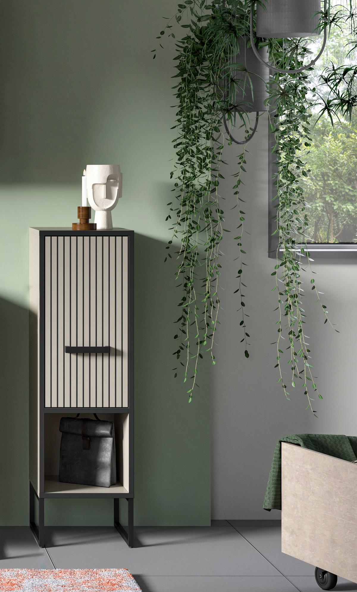 DULAP INFERIOR BAGNO - cașmir/negru, Modern, material pe bază de lemn (30/101/32cm) - MID.YOU