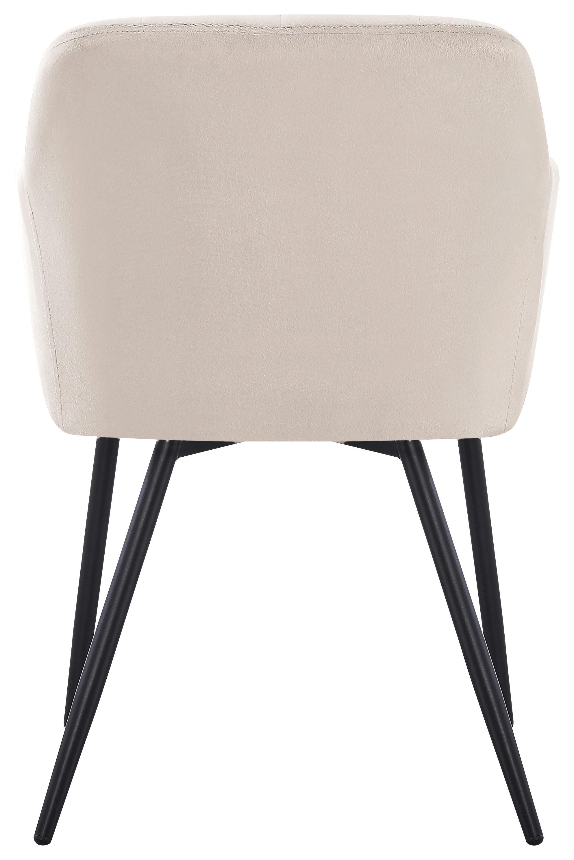 Scaun cu brate JENKE - bej/negru, Konventionell, metal/textil (56/82/62cm) - Based