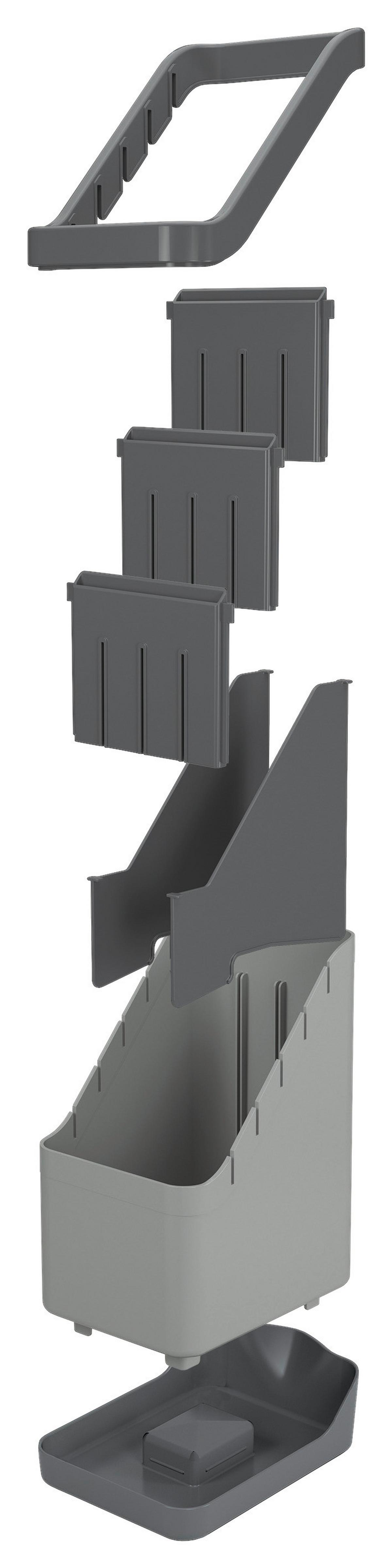 Evőeszköztartó Keep-Tex - fekete/szürke, Modern, műanyag (12/21/17cm)