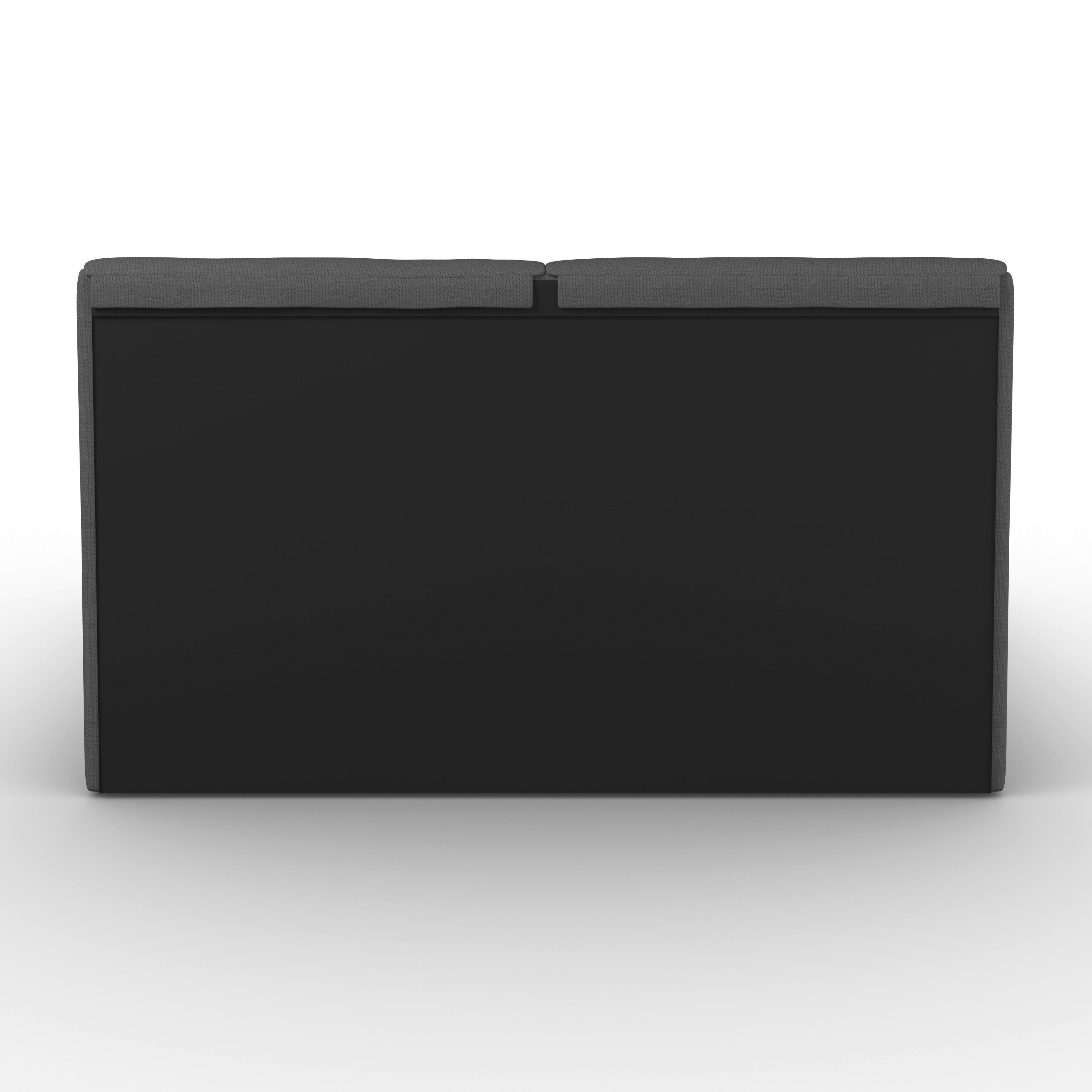 STOPPAD SÄNG PERLA - mörkgrå/svart, Modern, trä/textil (180/200cm) - Bessagi Home