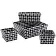 Korb Becky Schwarz/Weiß, 4-teilig - Schwarz/Weiß, Kunststoff - Mömax modern living Korb Becky Schwarz/Weiß, 4-teilig - Schwarz/Weiß, Kunststoff - Mömax modern living
