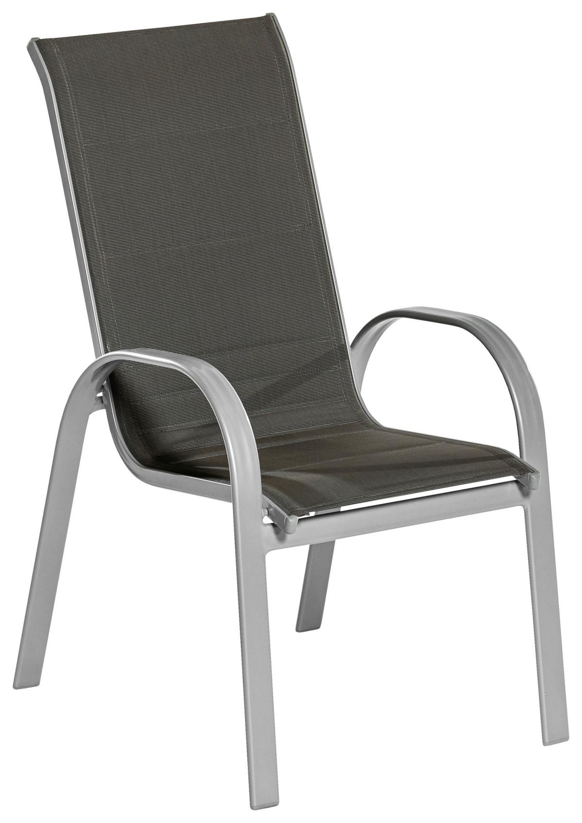 GARTENSET AMALFI DI LUSSO - Anthrazit/Silberfarben, MODERN, Textil/Metall - Gardenson