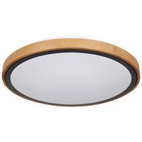 LED-Deckenleuchte max. 24 Watt - Opal/Schwarz, MODERN, Holz/Kunststoff (43,7/11cm)