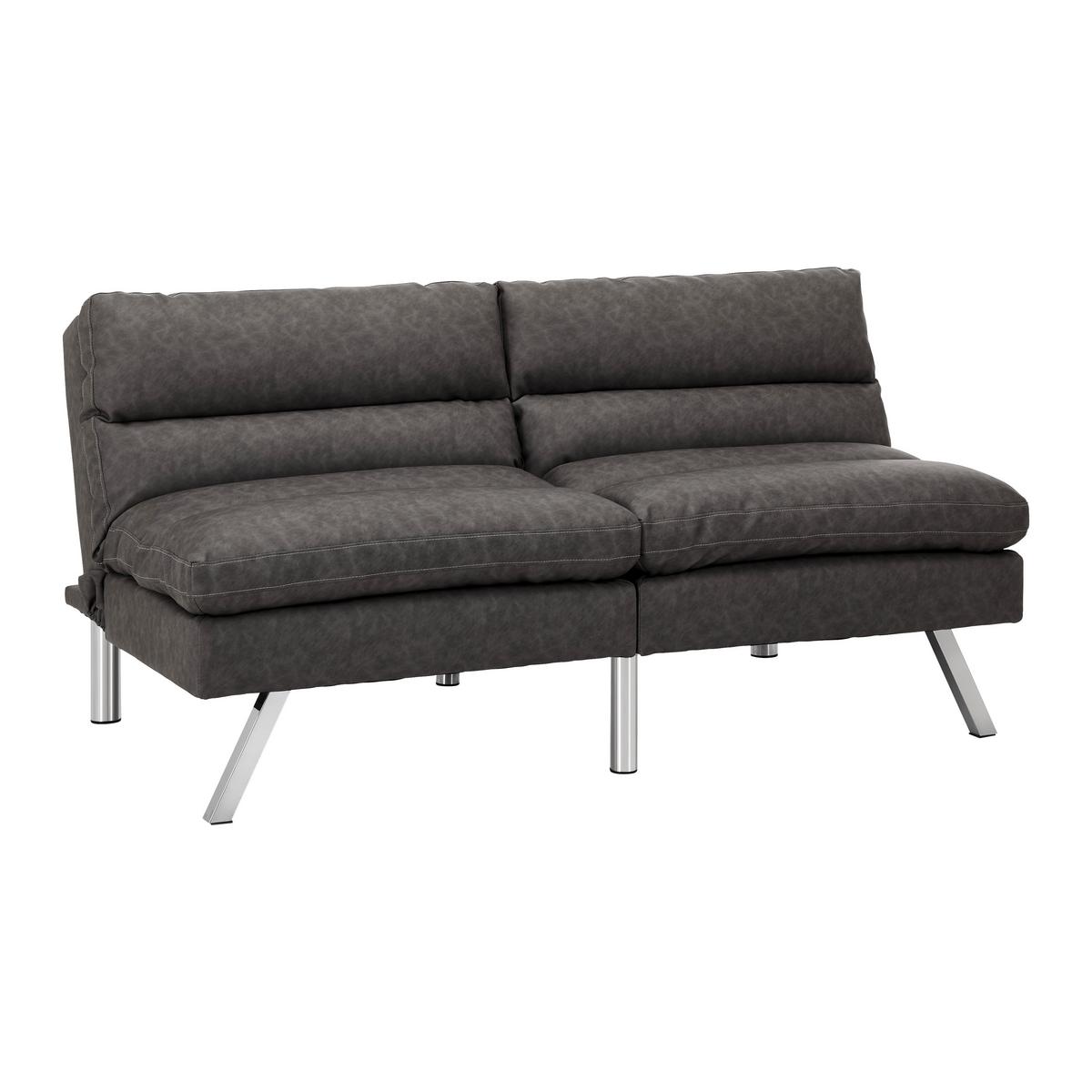 Trosjed Na Razvlačenje Lia - tamno siva/boje kroma, Moderno, drvo/tekstil (171/112/53cm) - Bessagi Home
